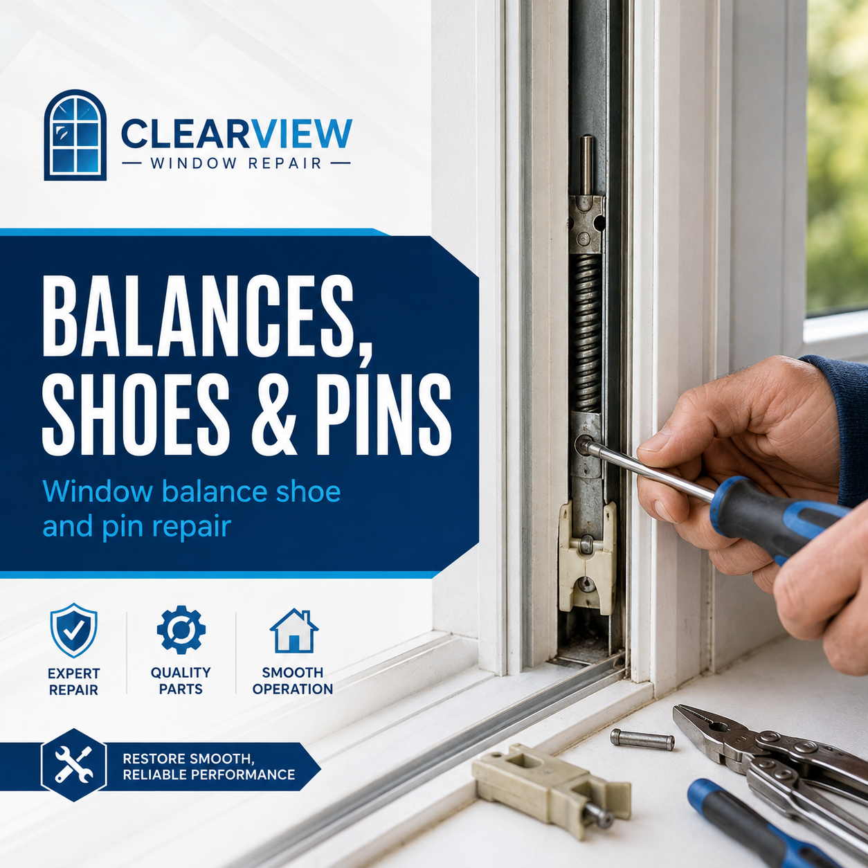 Window balance shoe and pin repair