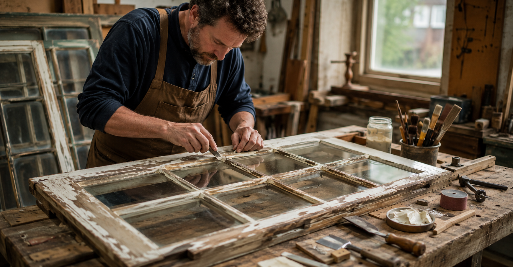 Wood door and frame restoration by Window Revival LLC
